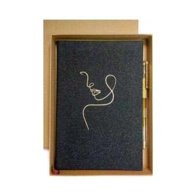 Notes dla kobiety - czarny ze złotymi brzegami