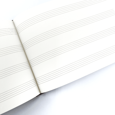 Notes w pięciolinię do zapisywania nut w twardej, lnianej oprawie